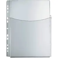 Herlitz prospektlomme med killomme, DIN A4, PVC, 0,30 mm krystallklar, Euro-perforering, ekstra sterk, åpen i toppen (10834596)