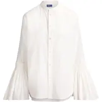 Ralph Lauren for woman. 211B23719001 White cotton and silk shirt (38), Classic, Long sleeve