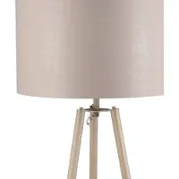 Reality Gulvlampe Colette, beige, trebenet, metall, stoff, E27