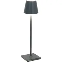 Zafferano Poldina micro batterilampe, IP65 mørkegrå
