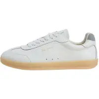 Pepe Jeans for woman. PLS000041 Off-white Ball Plain leather sneakers (36), Flat, None, Casual