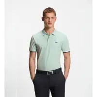 BOSS for man. 50554583 GOC Chip Paddy polo shirt in turquoise (S), Casual, Cotton, Short sleeve