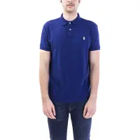 Ralph Lauren for man. 710795080013 Slim fit pique polo shirt blue (L), Casual, Cotton, Short sleeve