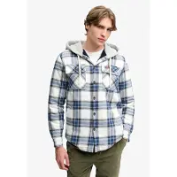 Superdry Borg Lined Hooded Overshirt Skjorte Med Lange Ermer