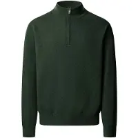 Hackett for man. HM7000243 Green Merino Cash Mix Hzip zipped jumper (L), Casual, Wool, Classic, Long sleeve