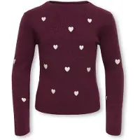 Kids Only Genser - Strikk - KogHearts - Vinsmaking/Hegre - - 5-6 år (110-116) - Genser