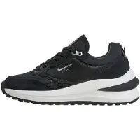 Pepe Jeans for woman. PLS600074 Winslow Snake black leather sneakers (38), 3 to 5 cm, Split Leather, Laces, Casual