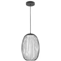 LUCANDE utendørs LED-pendellampe Richi, svart, Ø35 cm, dimbar