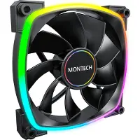 Montech RX140 PWM BK - Reverse - Kabinettvifte - 140mm - Svart med RGB LED-lys - 28 dBA