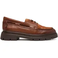 Hispanitas for woman. BHI265185 Newyork Brown Leather Shoes (37), 1 to 3 cm, None, Casual