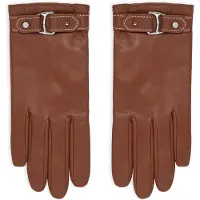 Ralph Lauren for woman. 454P23590002 Brown sheepskin riding gloves (L), Classic, Leather