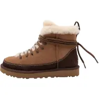 Ugg for woman. 1180418 Brown Classic Heritage Lace-Up Leather Boots (41), Flat, Laces, Casual