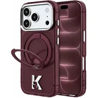 Karl Lagerfeld Kameo MagSafe-deksel til iPhone 17 Pro Max/18 Pro Max, burgunder