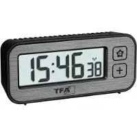 TFA-Dostmann 60.2522.10, Digital vekkerklokke, Rektangel, Sort, Grå, Innendørs, Voksen, 0 - 50 °C