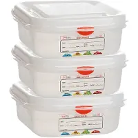 Denox Gastronorm 1/6 H65 Mm Oppbevaringsboks 1.1l 3 Enheter