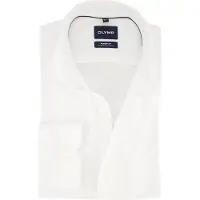 Olymp Japanese Knitted Skjorte White Hvit Størrelse