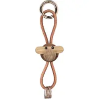 Kay Bojesen Denmark Nøkkelring - Ape/Gull - Naturskinn Teak/Limba - - OneSize - Nøkkelring
