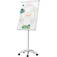 Nobo Premium Plus mobil flippover med magnetisk whiteboardtavle i stål Hvit