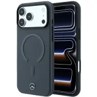 Mercedes Leather 3D MagSafe deklas, skirtas iPhone 18 Pro Max / 17 Pro Max – antracitas