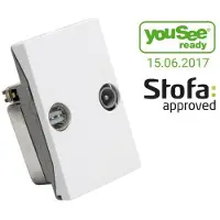 Triax TD263E Sløjfedåse TV/Radio, hvid, til FUGA 50x77