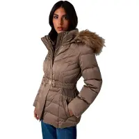 GUESS for woman. W6BL38W4087 Marina short jacket with brown down filling (L), Casual, Polyester