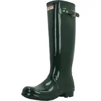 Hunter for woman. FRW0002262 Original Tall 170th Anniversary green rain boots (35/36), Flat, Buckle, Casual, PVC