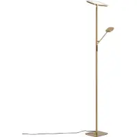 QAZQA Moderne gulvlampe messing inkl. dimbar LED - Divana