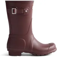 Hunter for woman. WFS1000RMA Original Short burgundy rain boots (41), Flat, None, Casual, Maroon, PVC