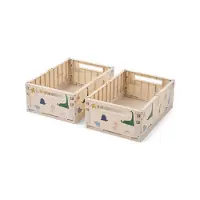 Liewood Sammenleggbare bokser - 2-pack - Weston - Dino Roar/Sand - - OneSize - Sammenleggbar boks