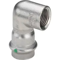 Viega Inox vinkel 90 grader ½x15mm Inox af rustfri stål muffe/muffe, SC-Contur