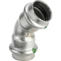 Viega Inox bøjning 45 grader 54 mm Inox, rustfri stål muffe/muffe, SC-Contur