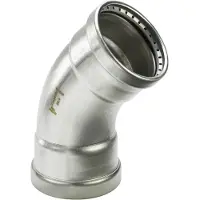Viega Inox bøjning 45 grader 76,1mm INOX, rustfri stål muffe / muffel, SC-Contur