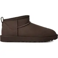 Ugg for woman. 1116109 Classic Ultra Mini chocolate leather boots (38), Brown, Flat, Suede, None, Casual