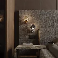 Maytoni LED-vegglampe Quadro, kobber, glass, 3000 K, høyde 18 cm