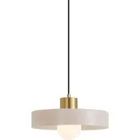 QAZQA Retro pendellampe messing med hvit for 1-fase skinnesystem - Iconic Jina