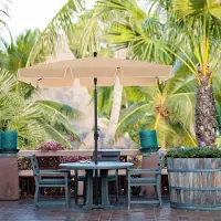 24hShop Rektangulær parasoll 200×125 cm / terrasse- og balkongparasoll med UPF 50+ – Taupe
