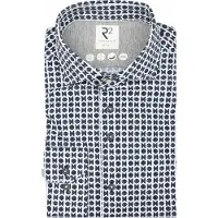 R2 Jerseyskjorte Print Navy Blå Mørkeblå Størrelse