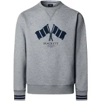 Hackett London for man. HM5800136 Grey Lrc Flag Crew Sweatshirt (M), Casual, Cotton, Long sleeve