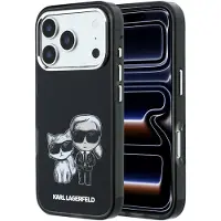 Karl Lagerfeld "Smooth Karl & Choupette Bodies"-skisse MagSafe-etui til iPhone 18/17 Pro – svart