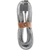Native Union BELT-KV-L-ZEB-3, 3 m, Lightning, USB A, Hankjønn, Hankjønn, Sort, Hvit