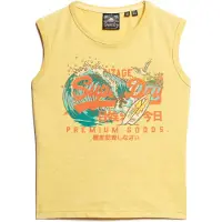 Superdry for woman. W6011884A Fitted T-shirt with LA Vintage logo yellow (L), Casual, Cotton, Sleeveless / Straps