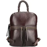 Hispanitas for woman. BI264946 Brown zipper backpack (OSFA), Eco Leather, Casual