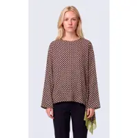 MAX&Co. for woman. 2626196014200 Mcovacillo brown asymmetric blouse with lace trim (40), Casual, Viscose