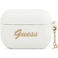 GUESS GUAPLSCHSH AirPods Pro-deksel hvit/hvit silikon charm hjertekolleksjon