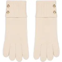 Ralph Lauren for woman. 454P04468003 Knitted gloves with shield buttons beige (OSFA), White, Casual, Wool