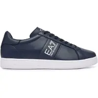 Emporio Armani unisex. 7X000332_AF10848 Classic Leather Sneakers Marine (44 2/3), Flat, 1 to 3 cm, Laces, Casual, Navy