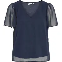 Vila Falia Kort Ermet Bluse