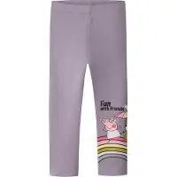 Name It Mini Leggings - NmfOmma - Peppa Gris - Lavender Grå - - 1½ år (86) - Leggings