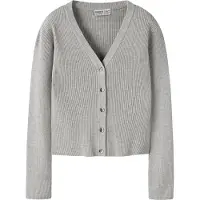 Name It Kids Cardigan - NkfLarenlise - Strikk - Light Grey Melange - - 6 år (116) - Cardigan