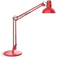 MAUL Skrivebordslampe MAULstudy, rød, stål, høyde 49 cm